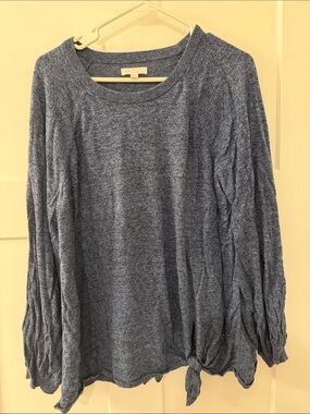 Lauren Conrad: Cozy Blue Women's Tie-Hem Knit Top